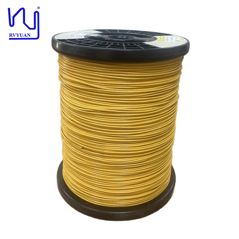 0.03mm To 0.5mm High Frequency Magnet Stranded ETFE FEP PFA Extruded Twisted Silk Covered Copper Litz Wire